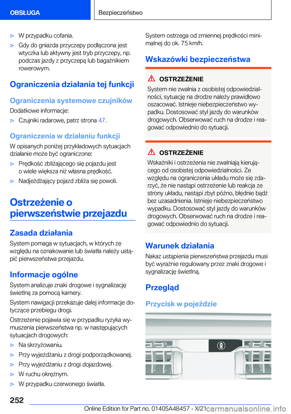 BMW X7 2022  Instrukcja obsługi (in Polish) 'x�W��p�r�z�y�p�a�d�k�u��c�o�f�a�n�i�a�.'x�G�d�y��d�o��g�n�i�a�z�d�a��p�r�z�y�c�z�e�p�y��p�o�d�ł�