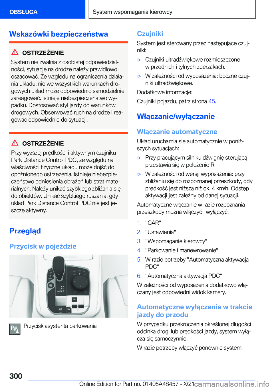 BMW X7 2022  Instrukcja obsługi (in Polish) �W�s�k�a�z�