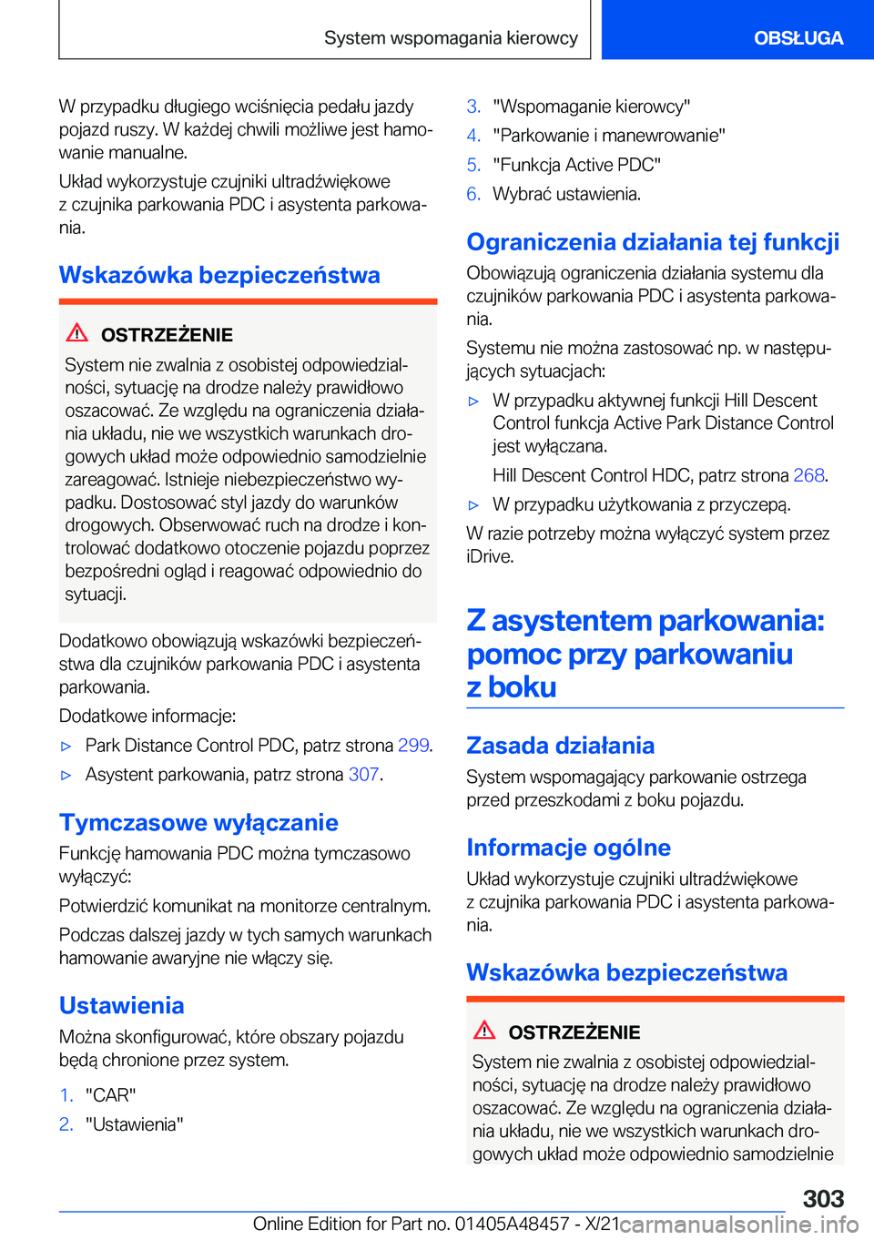 BMW X7 2022  Instrukcja obsługi (in Polish) �W��p�r�z�y�p�a�d�k�u��d�ł�u�g�i�e�g�o��w�c�i�n�i�