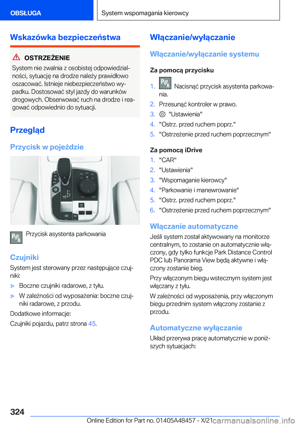 BMW X7 2022  Instrukcja obsługi (in Polish) �W�s�k�a�z�