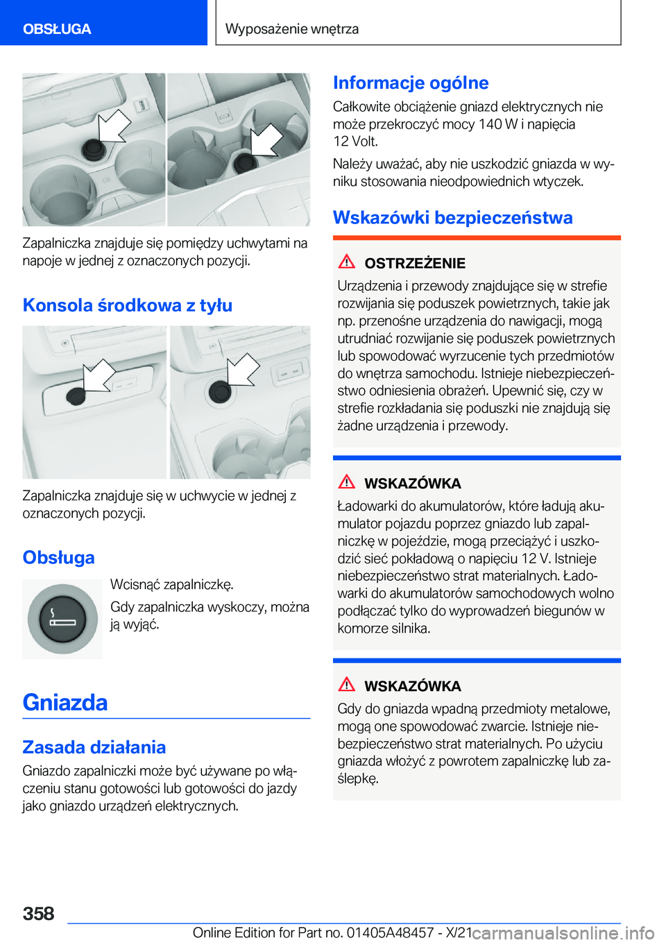 BMW X7 2022  Instrukcja obsługi (in Polish) �Z�a�p�a�l�n�i�c�z�k�a��z�n�a�j�d�u�j�e��s�i�