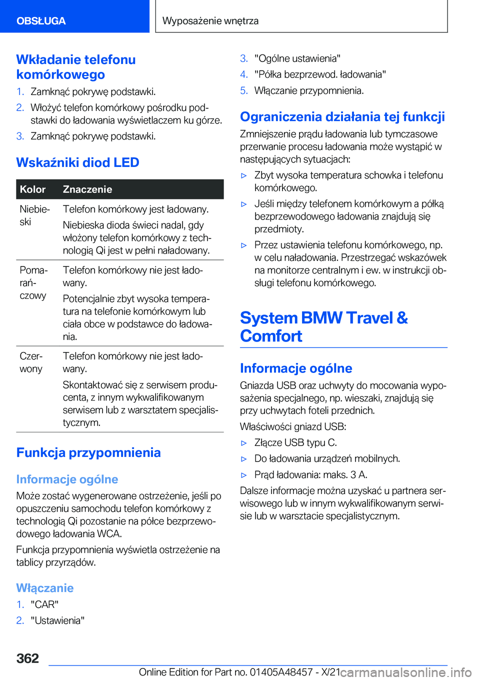 BMW X7 2022  Instrukcja obsługi (in Polish) �W�k�ł�a�d�a�n�i�e��t�e�l�e�f�o�n�u
�k�o�m�