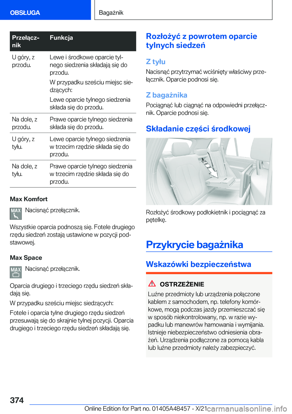 BMW X7 2022  Instrukcja obsługi (in Polish) �P�r�z�e�ł�ą�c�zj
�n�i�k�F�u�n�k�c�j�a�U��g�