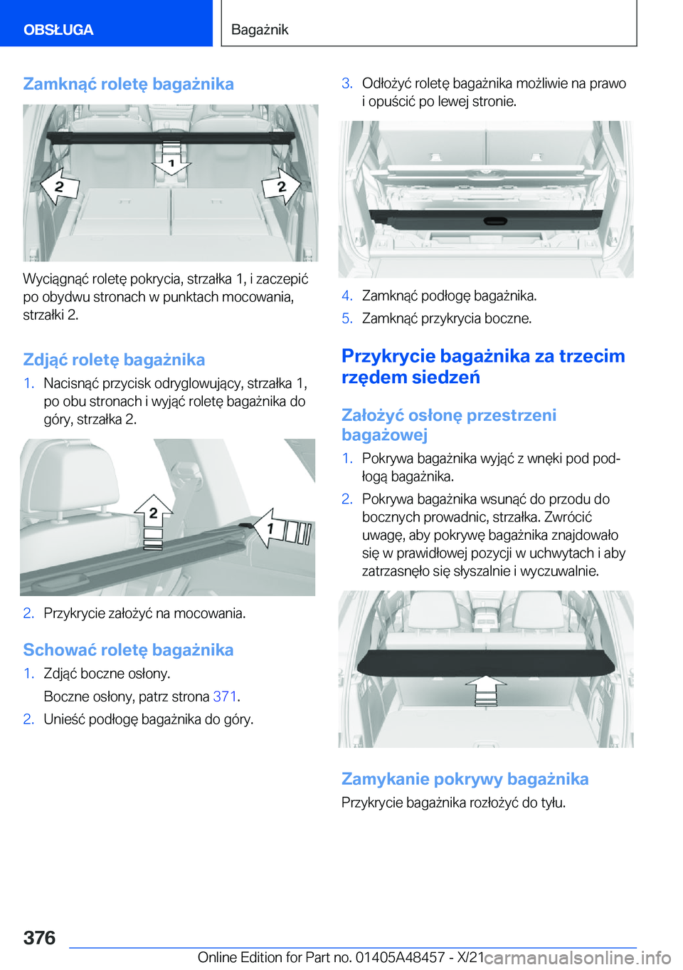 BMW X7 2022  Instrukcja obsługi (in Polish) �Z�a�m�k�n�ą�ć��r�o�l�e�t�