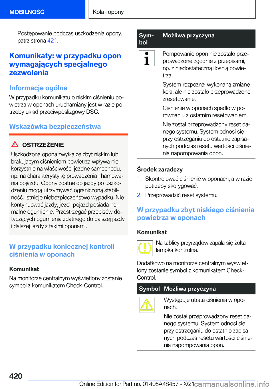 BMW X7 2022  Instrukcja obsługi (in Polish) �P�o�s�t�