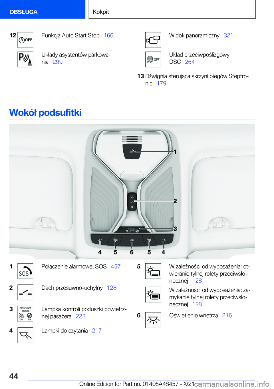 BMW X7 2022  Instrukcja obsługi (in Polish) �1�2�F�u�n�k�c�j�a��A�u�t�o��S�t�a�r�t��S�t�o�p\_�1�6�6�U�k�ł�a�d�y��a�s�y�s�t�e�n�t�