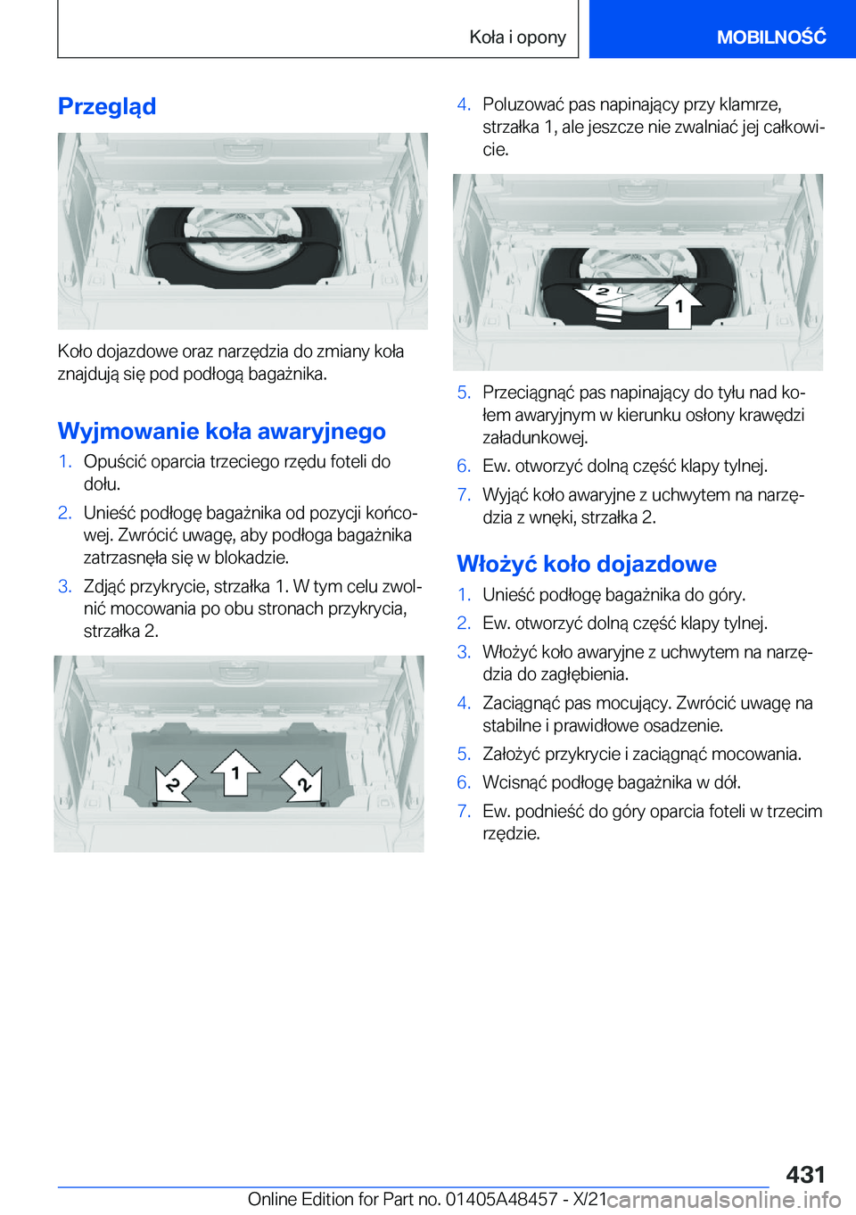 BMW X7 2022  Instrukcja obsługi (in Polish) �P�r�z�e�g�l�ą�d
�K�o�ł�o��d�o�j�a�z�d�o�w�e��o�r�a�z��n�a�r�z�