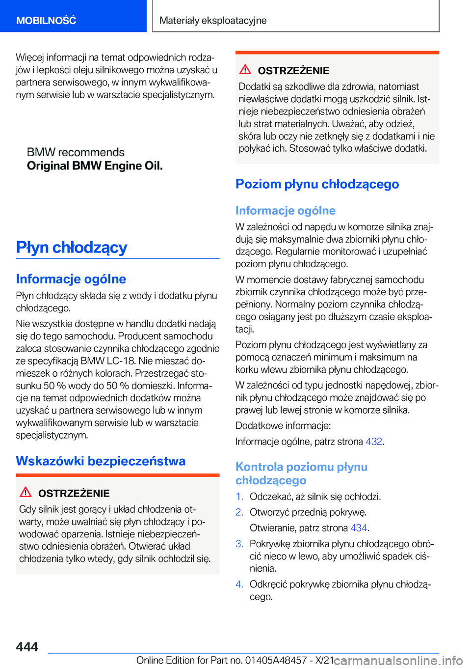 BMW X7 2022  Instrukcja obsługi (in Polish) �W�i�