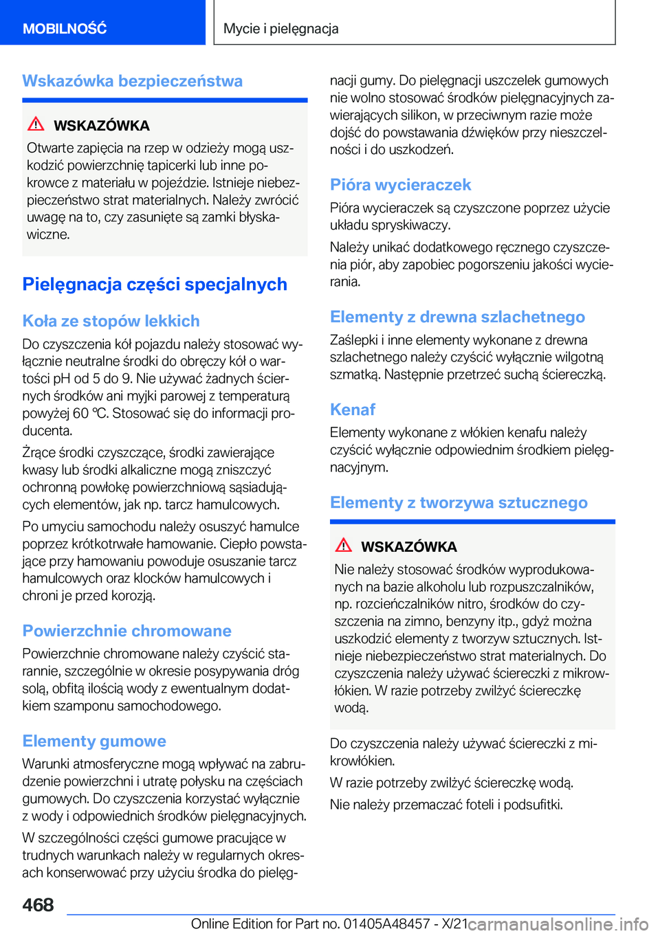 BMW X7 2022  Instrukcja obsługi (in Polish) �W�s�k�a�z�