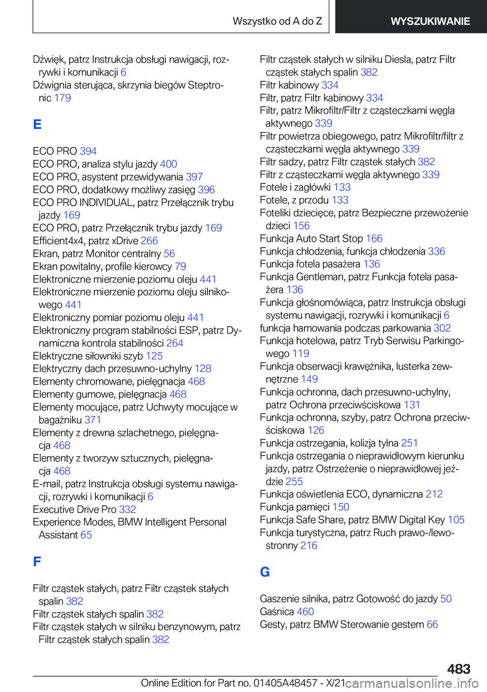 BMW X7 2022  Instrukcja obsługi (in Polish) �D7�w�i�