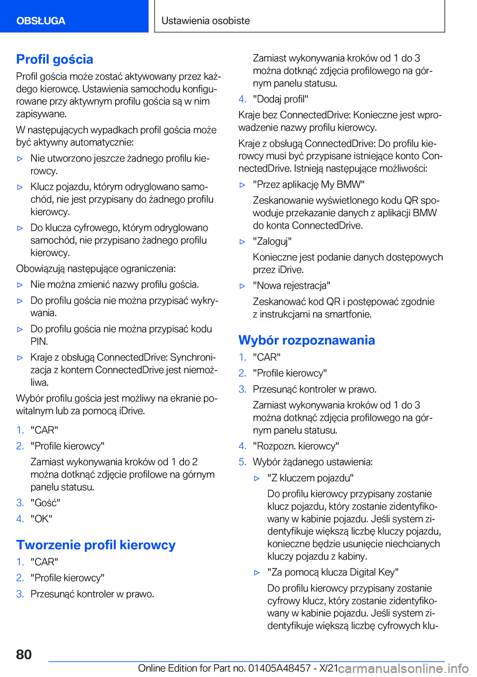BMW X7 2022  Instrukcja obsługi (in Polish) �P�r�o�f�i�l��g�o�c�i�a
�P�r�o�f�i�l��g�o�c�i�a��m�o9�e��z�o�s�t�a�