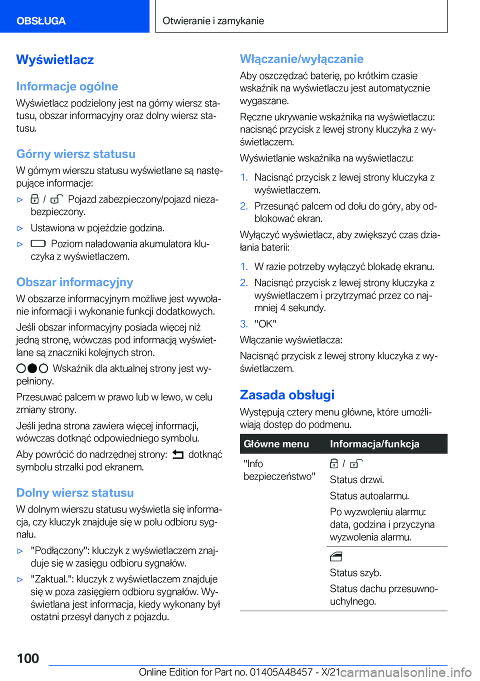 BMW X7 2022  Instrukcja obsługi (in Polish) �W�y�w�i�e�t�l�a�c�z
�I�n�f�o�r�m�a�c�j�e��o�g�