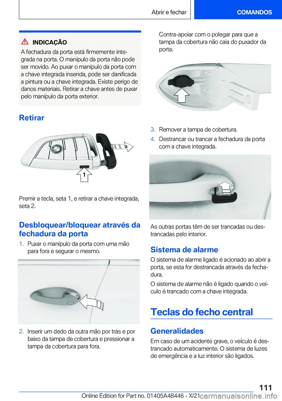 BMW X7 2022  Manual do condutor (in Portuguese) �I�N�D�I�C�A�