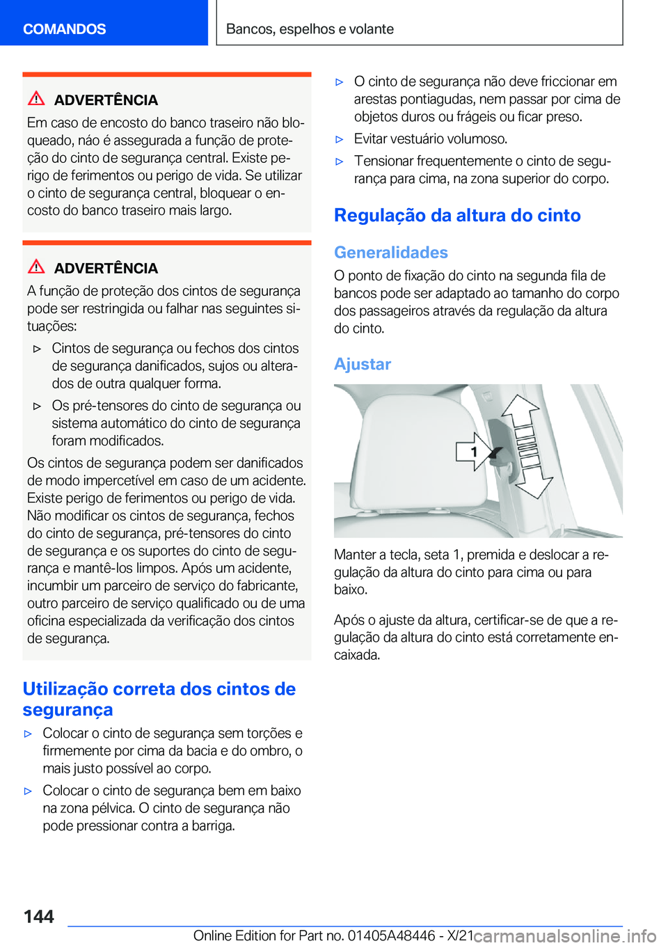 BMW X7 2022  Manual do condutor (in Portuguese) �A�D�V�E�R�T�