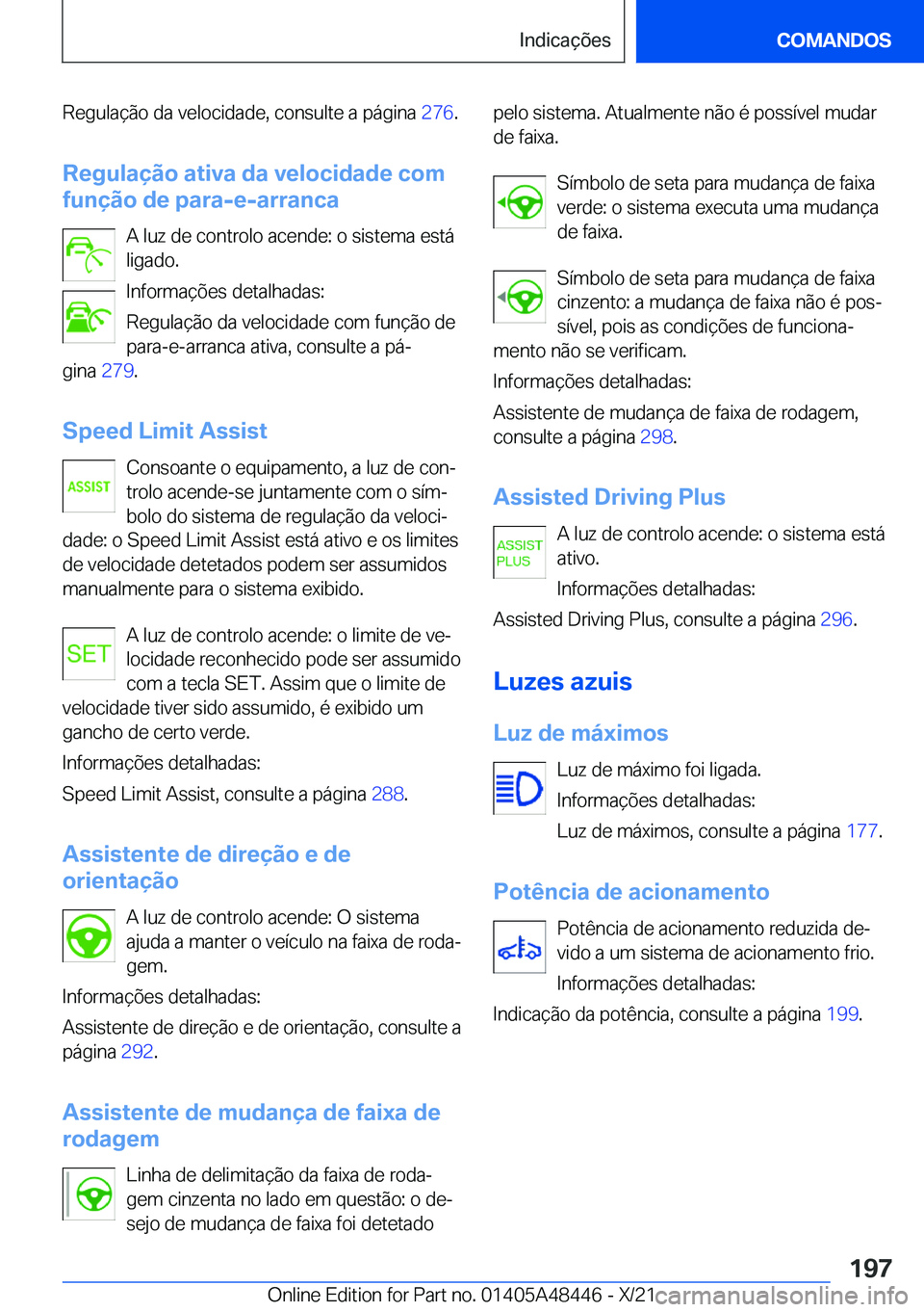 BMW X7 2022  Manual do condutor (in Portuguese) �R�e�g�u�l�a�