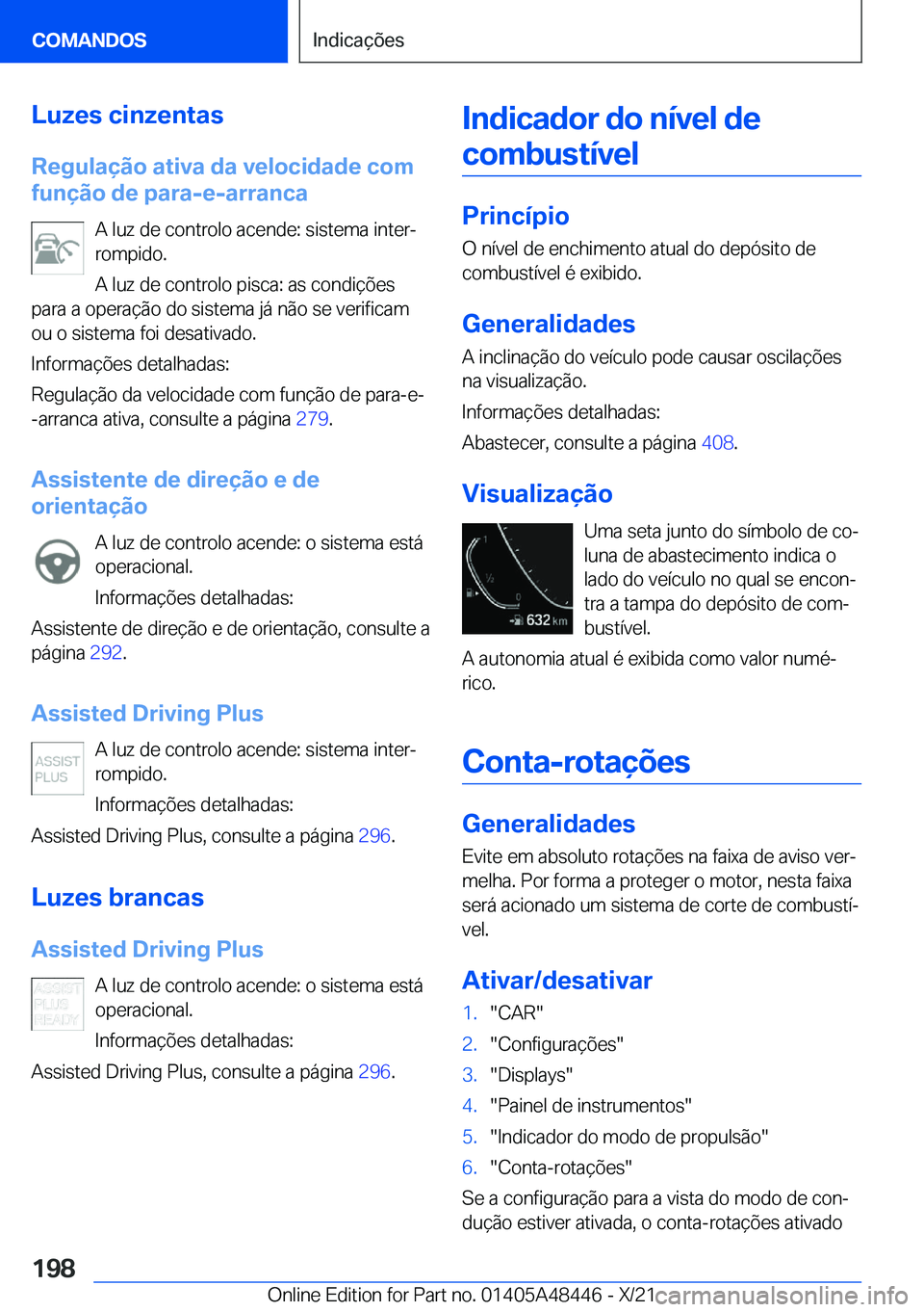 BMW X7 2022  Manual do condutor (in Portuguese) �L�u�z�e�s��c�i�n�z�e�n�t�a�s�R�e�g�u�l�a�