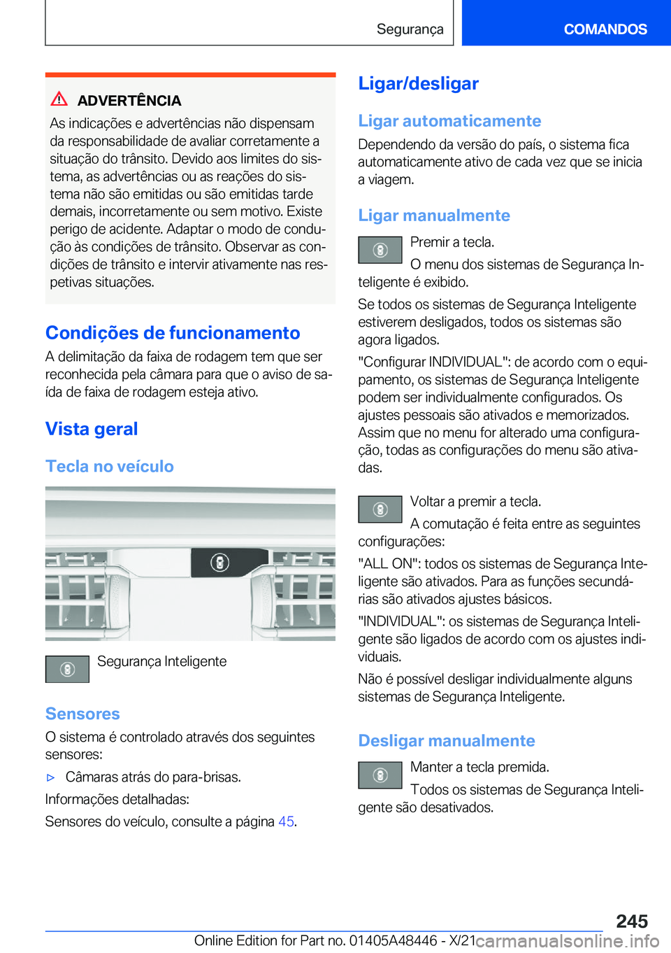 BMW X7 2022  Manual do condutor (in Portuguese) �A�D�V�E�R�T�
