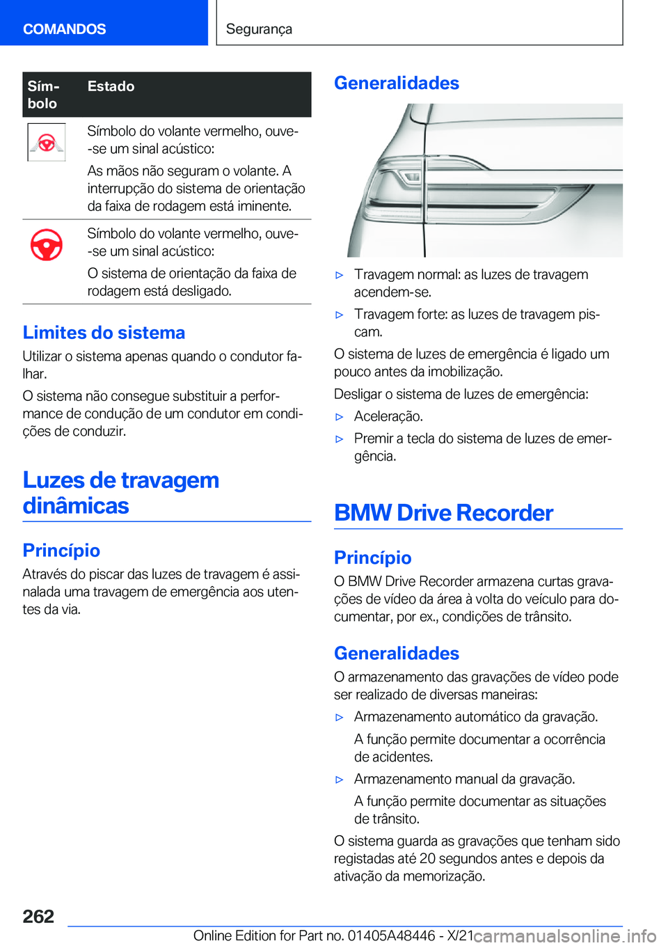 BMW X7 2022  Manual do condutor (in Portuguese) �S�