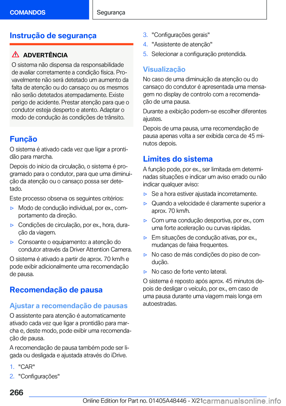 BMW X7 2022  Manual do condutor (in Portuguese) �I�n�s�t�r�u�
