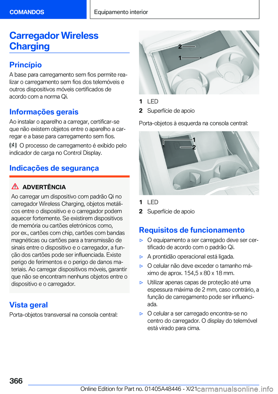 BMW X7 2022  Manual do condutor (in Portuguese) �C�a�r�r�e�g�a�d�o�r��W�i�r�e�l�e�s�s�C�h�a�r�g�i�n�g
�P�r�i�n�c�
