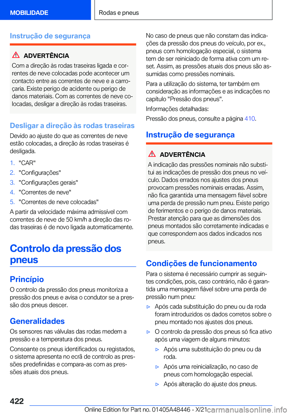BMW X7 2022  Manual do condutor (in Portuguese) �I�n�s�t�r�u�