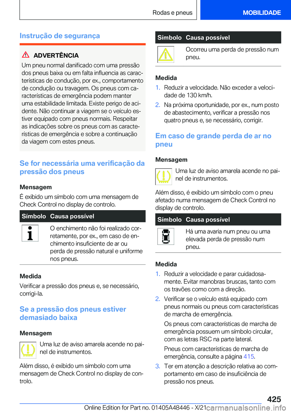 BMW X7 2022  Manual do condutor (in Portuguese) �I�n�s�t�r�u�