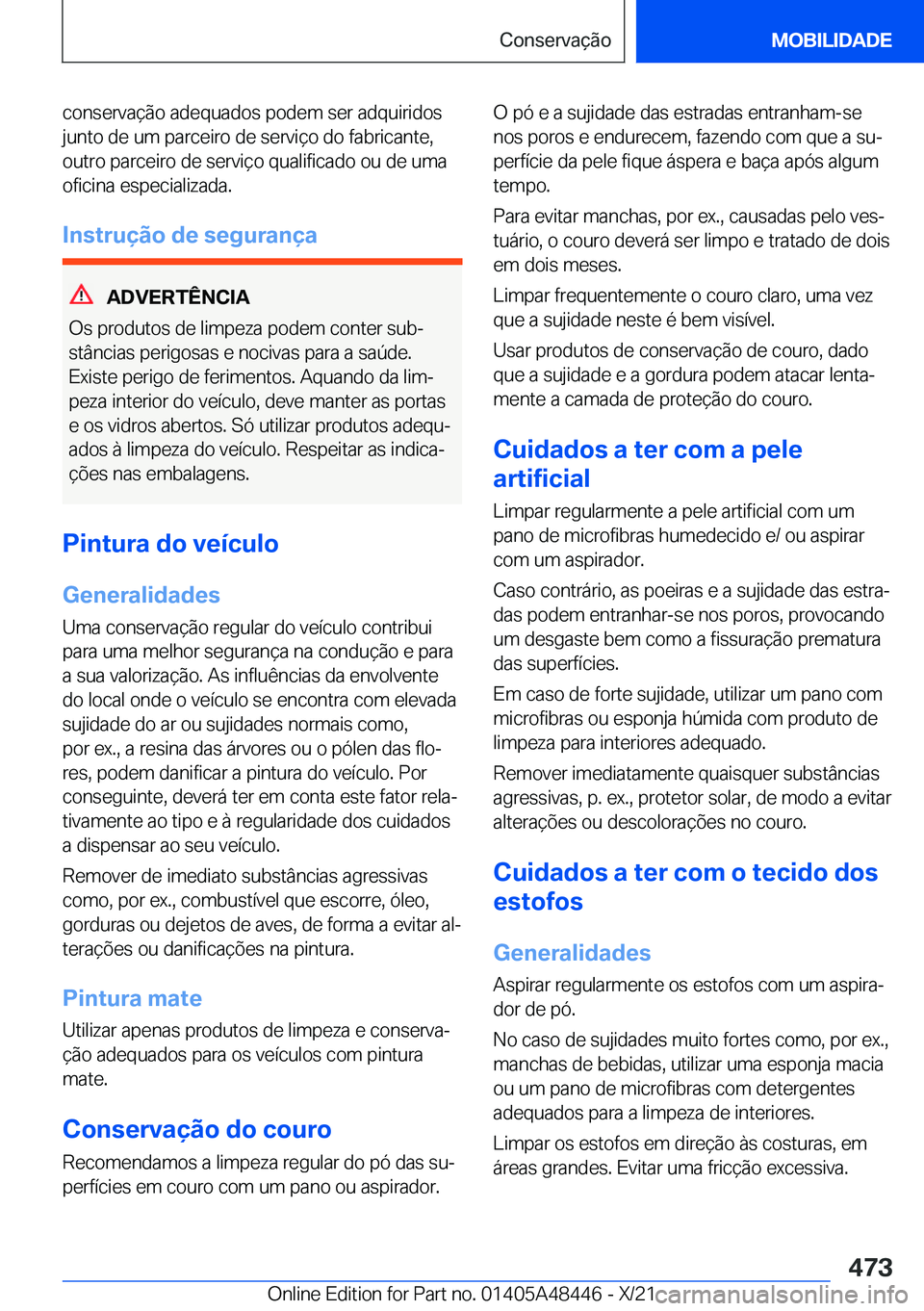 BMW X7 2022  Manual do condutor (in Portuguese) �c�o�n�s�e�r�v�a�