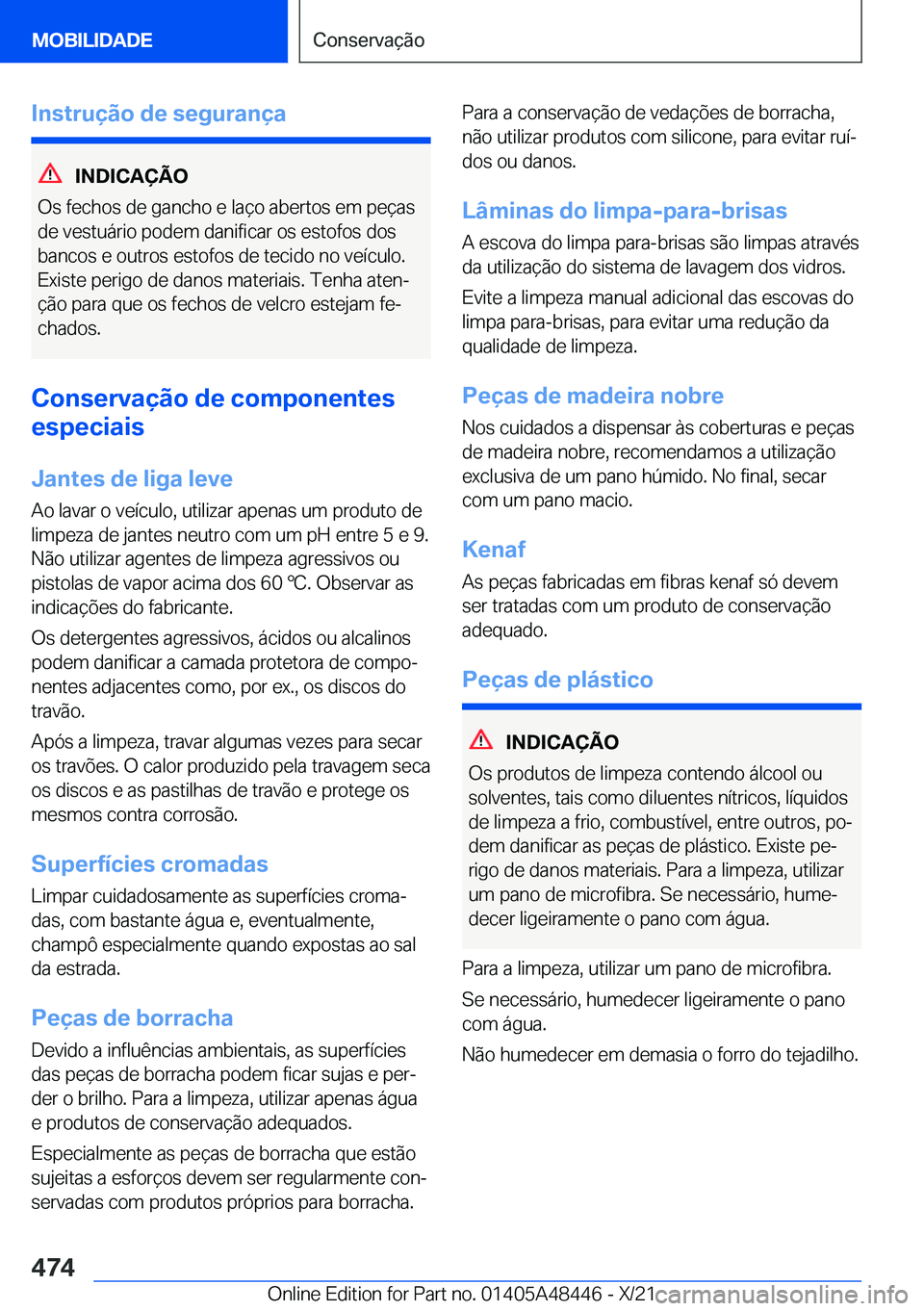 BMW X7 2022  Manual do condutor (in Portuguese) �I�n�s�t�r�u�