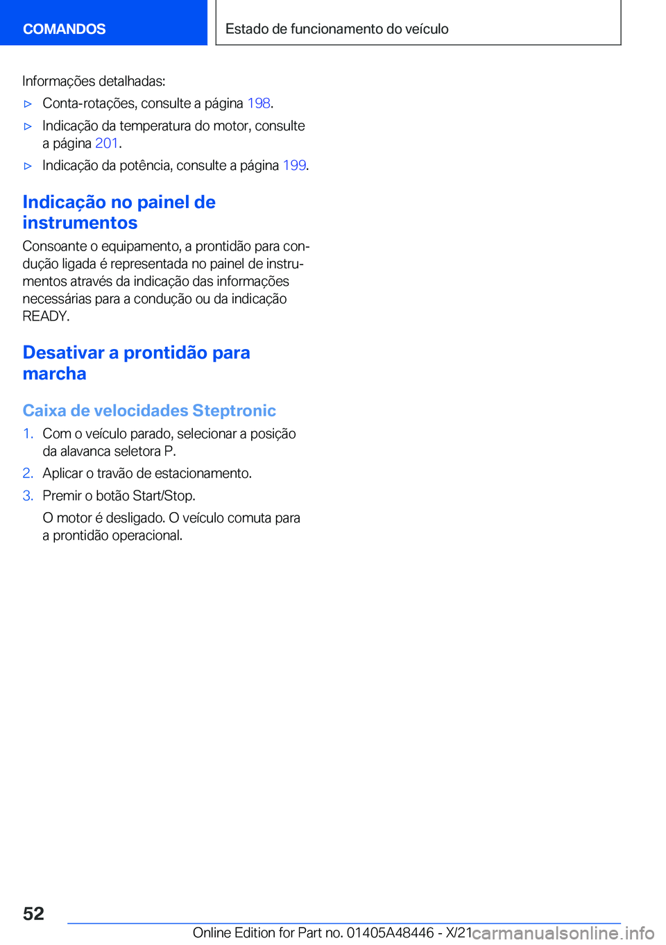 BMW X7 2022  Manual do condutor (in Portuguese) �I�n�f�o�r�m�a�