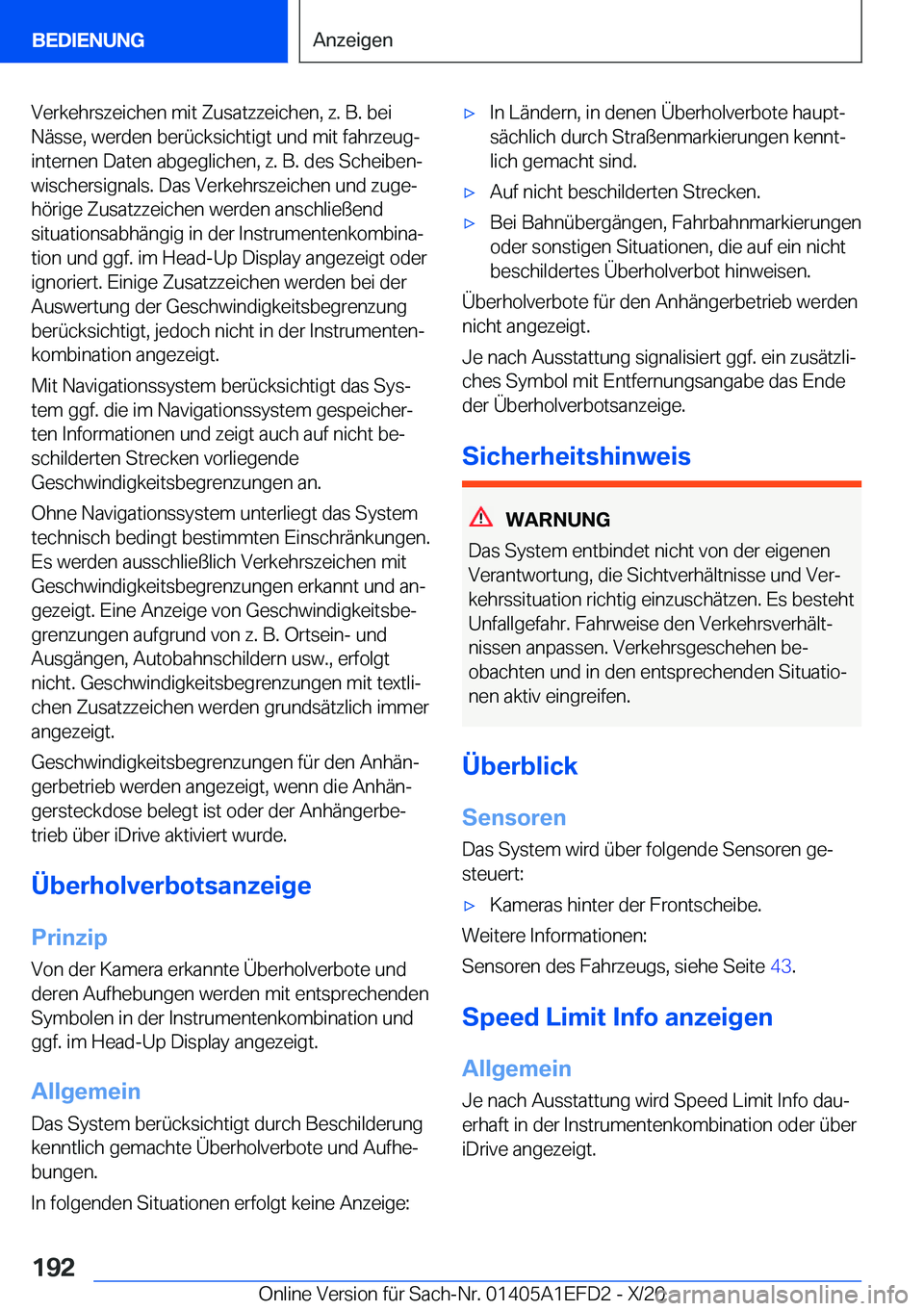 BMW X7 2021  Betriebsanleitungen (in German) �V�e�r�k�e�h�r�s�z�e�i�c�h�e�n��m�i�t��Z�u�s�a�t�z�z�e�i�c�h�e�n�,��z�.��B�.��b�e�i
�N�