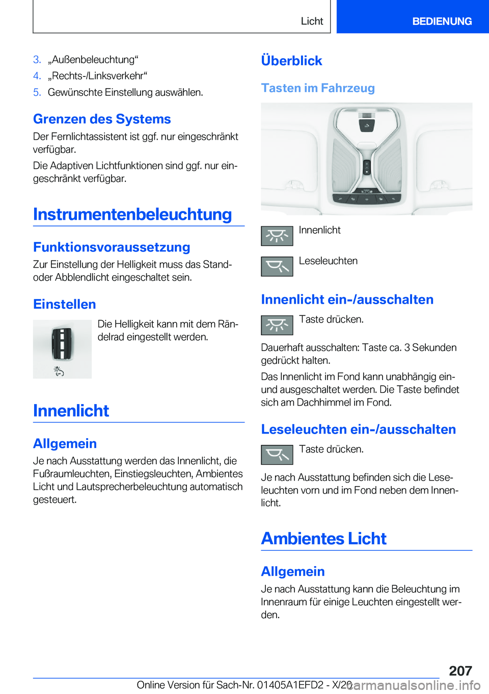 BMW X7 2021  Betriebsanleitungen (in German) �3�.x�A�u�