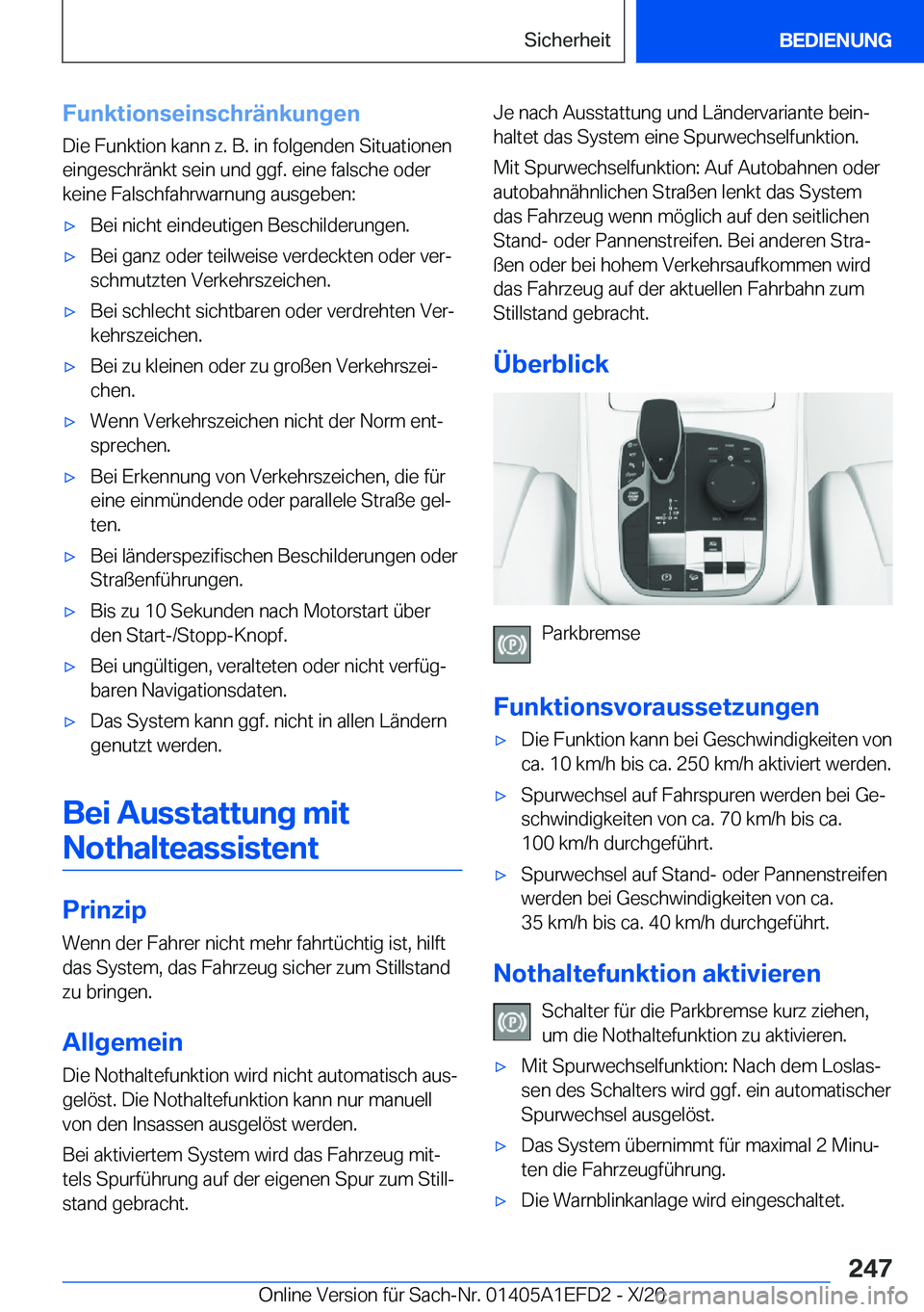 BMW X7 2021  Betriebsanleitungen (in German) �F�u�n�k�t�i�o�n�s�e�i�n�s�c�h�r�