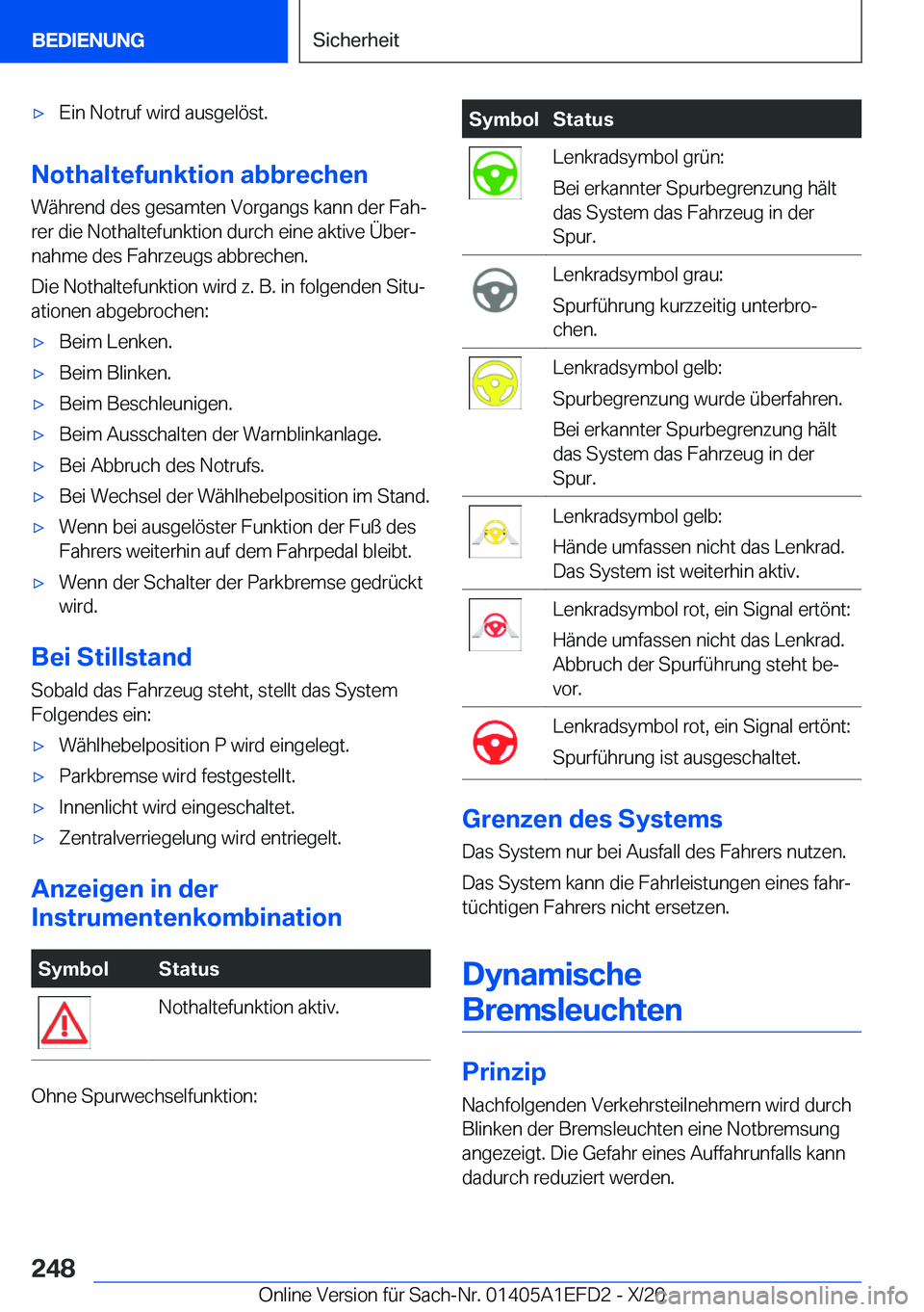 BMW X7 2021  Betriebsanleitungen (in German) x�E�i�n��N�o�t�r�u�f��w�i�r�d��a�u�s�g�e�l�