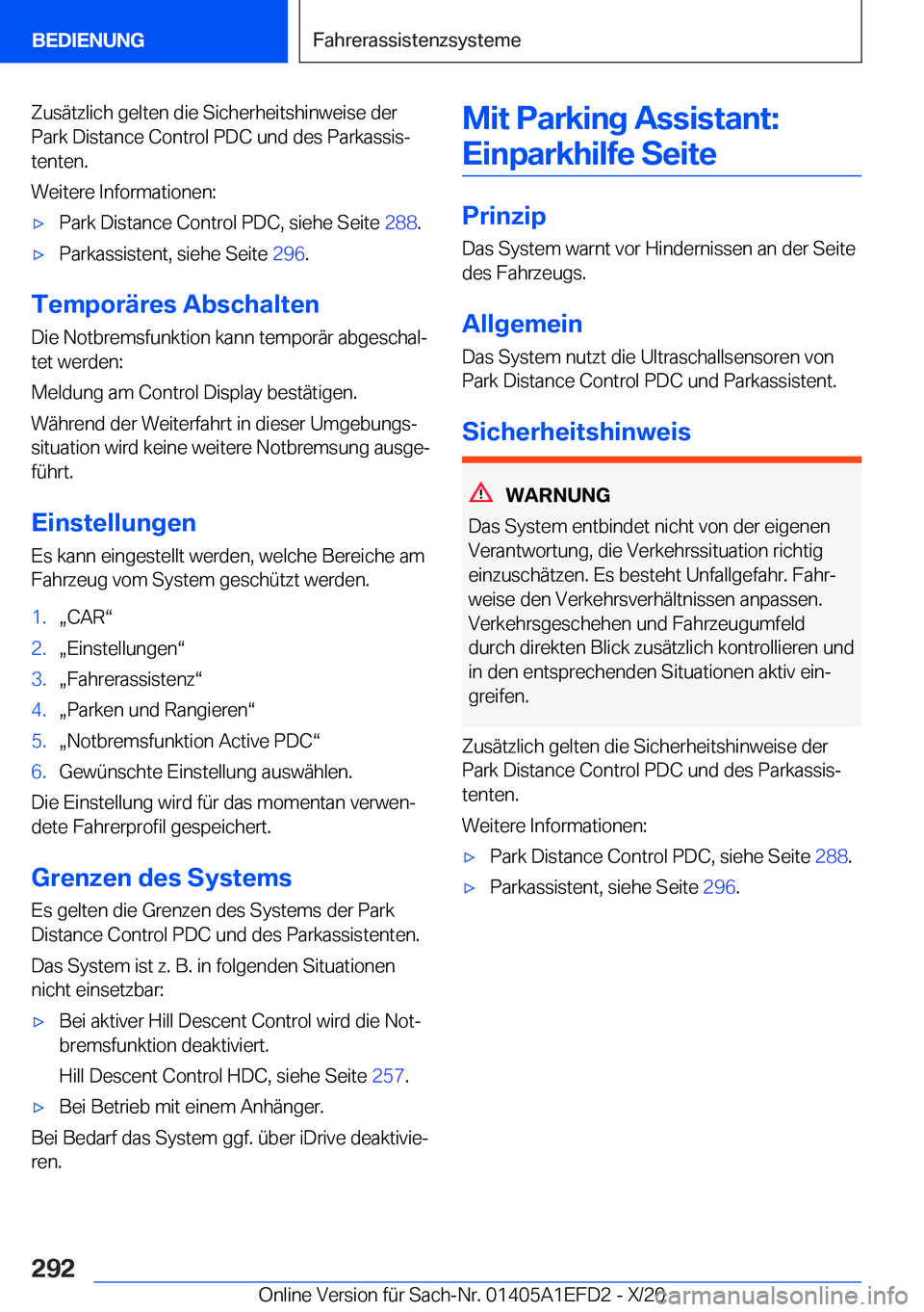BMW X7 2021  Betriebsanleitungen (in German) �Z�u�s�