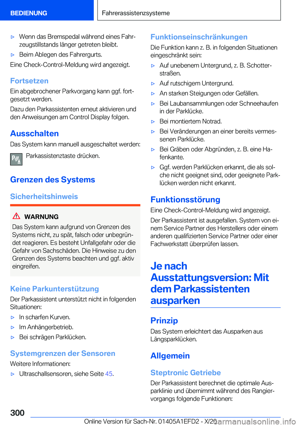 BMW X7 2021  Betriebsanleitungen (in German) x�W�e�n�n��d�a�s��B�r�e�m�s�p�e�d�a�l��w�