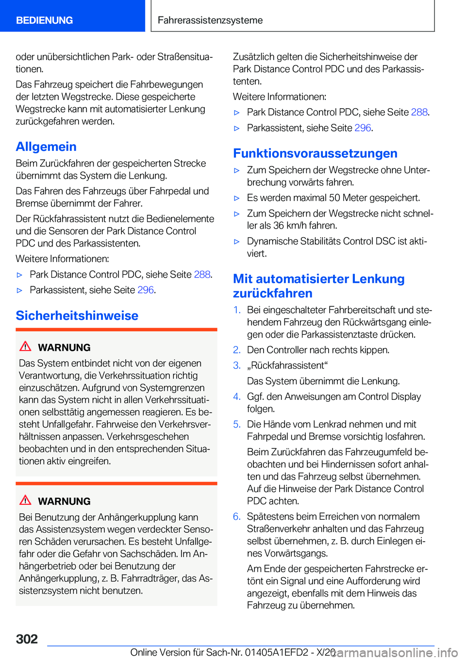 BMW X7 2021  Betriebsanleitungen (in German) �o�d�e�r��u�n�