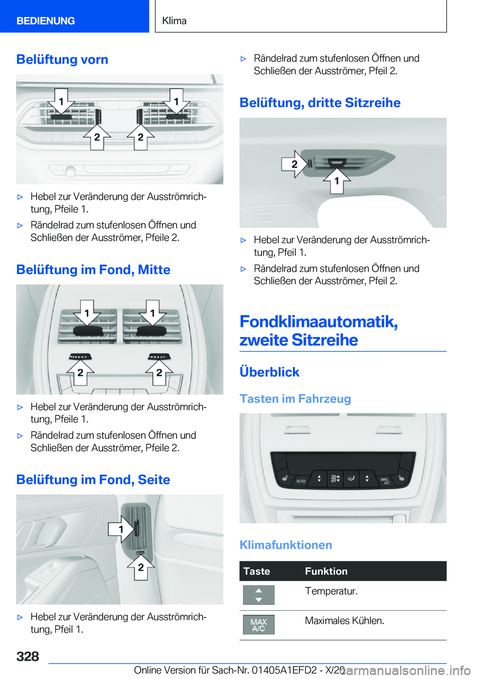 BMW X7 2021  Betriebsanleitungen (in German) �B�e�l�