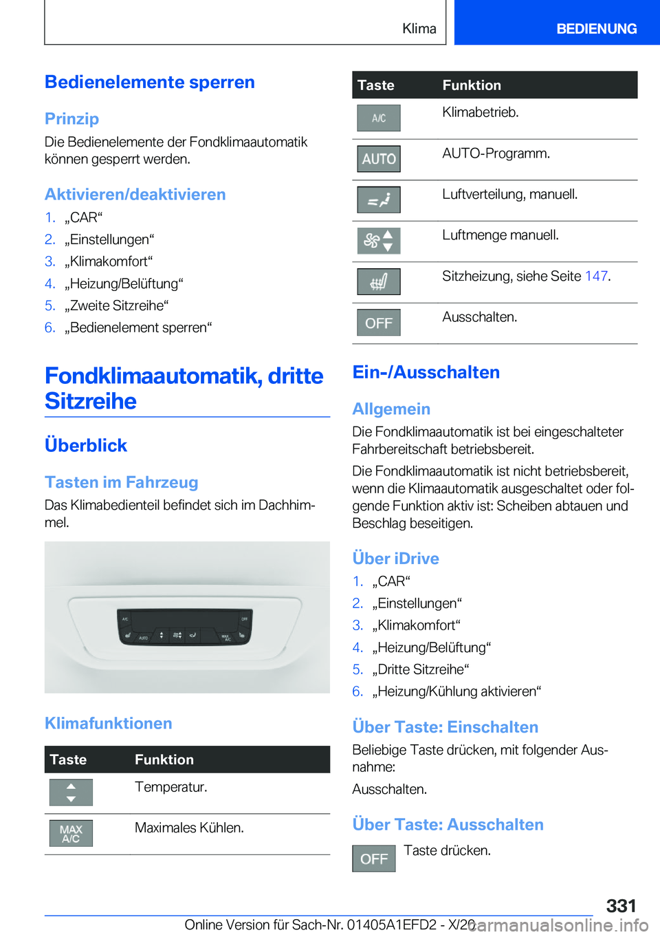 BMW X7 2021  Betriebsanleitungen (in German) �B�e�d�i�e�n�e�l�e�m�e�n�t�e��s�p�e�r�r�e�n�P�r�i�n�z�i�p
�D�i�e��B�e�d�i�e�n�e�l�e�m�e�n�t�e��d�e�r��F�o�n�d�k�l�i�m�a�a�u�t�o�m�a�t�i�k �k�