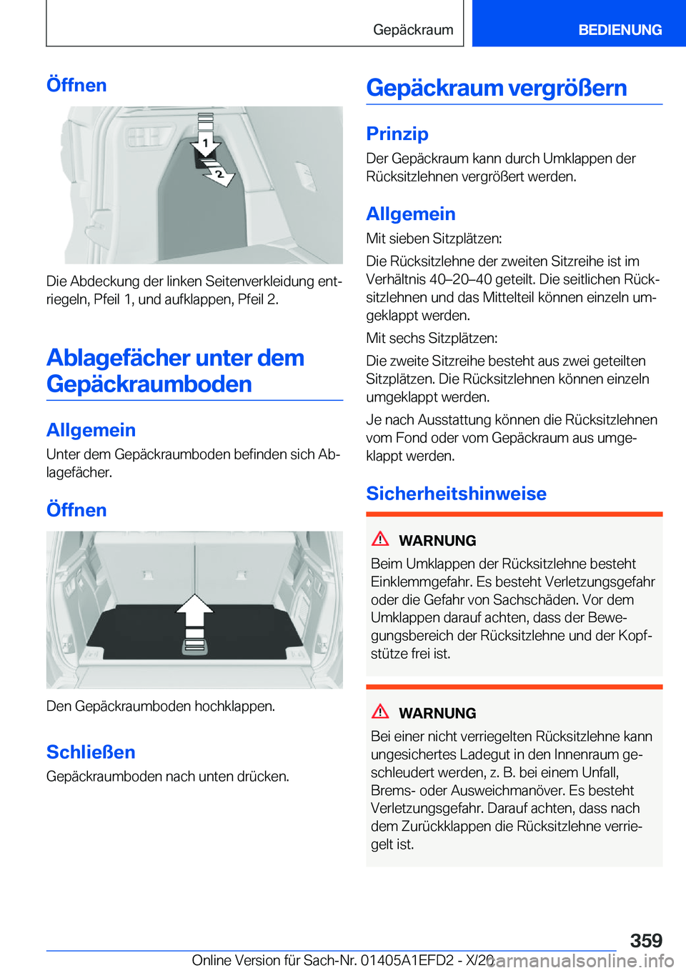 BMW X7 2021  Betriebsanleitungen (in German) �
