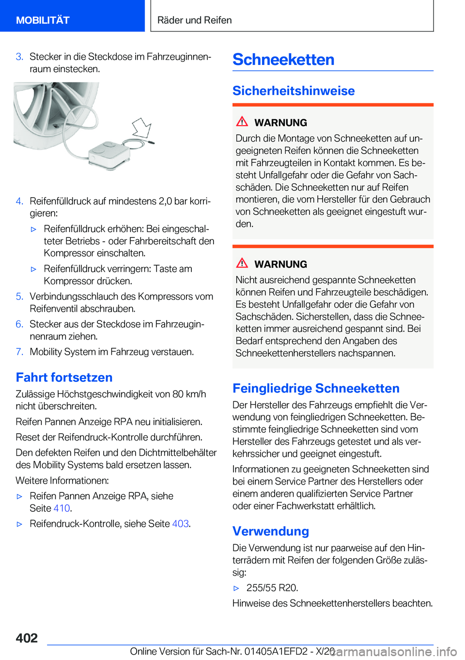 BMW X7 2021  Betriebsanleitungen (in German) �3�.�S�t�e�c�k�e�r��i�n��d�i�e��S�t�e�c�k�d�o�s�e��i�m��F�a�h�r�z�e�u�g�i�n�n�e�nj
�r�a�u�m��e�i�n�s�t�e�c�k�e�n�.�4�.�R�e�i�f�e�n�f�