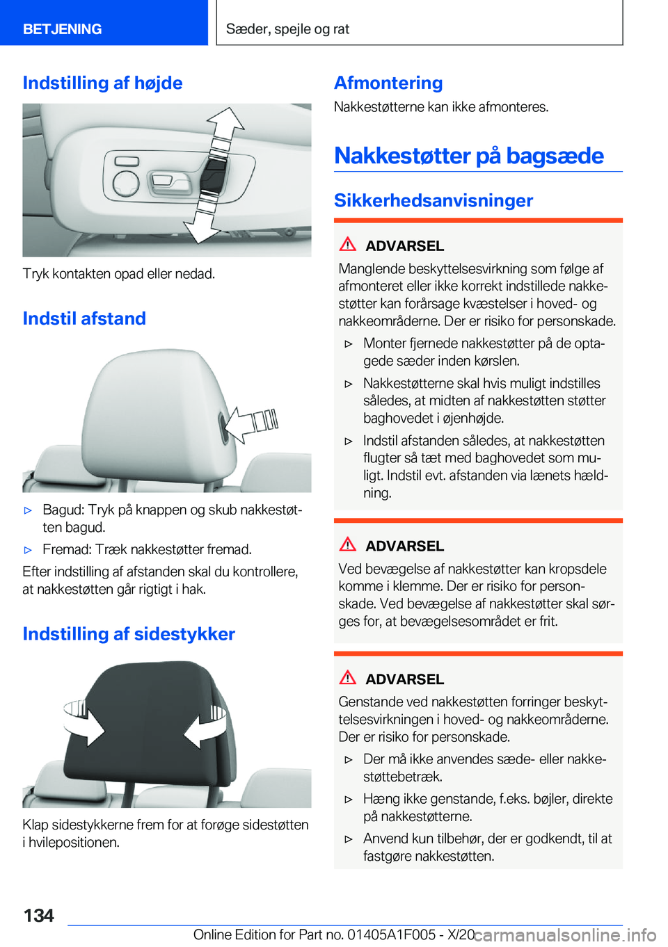 BMW X7 2021  InstruktionsbØger (in Danish) �I�n�d�s�t�i�l�l�i�n�g��a�f��h�