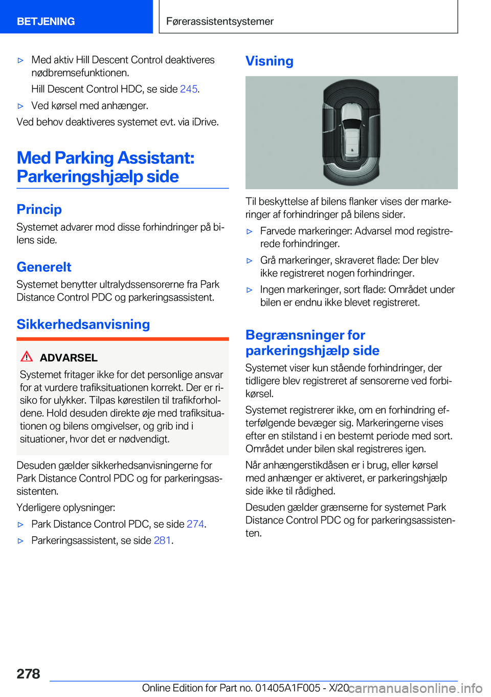 BMW X7 2021  InstruktionsbØger (in Danish) 'x�M�e�d��a�k�t�i�v��H�i�l�l��D�e�s�c�e�n�t��C�o�n�t�r�o�l��d�e�a�k�t�i�v�e�r�e�s
�n�