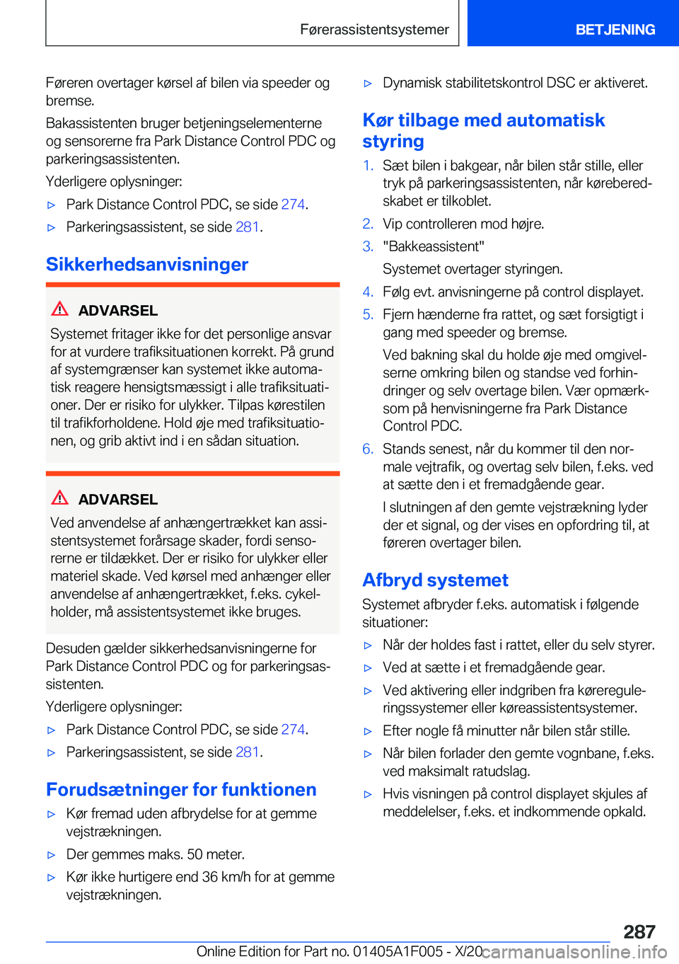 BMW X7 2021  InstruktionsbØger (in Danish) �F�