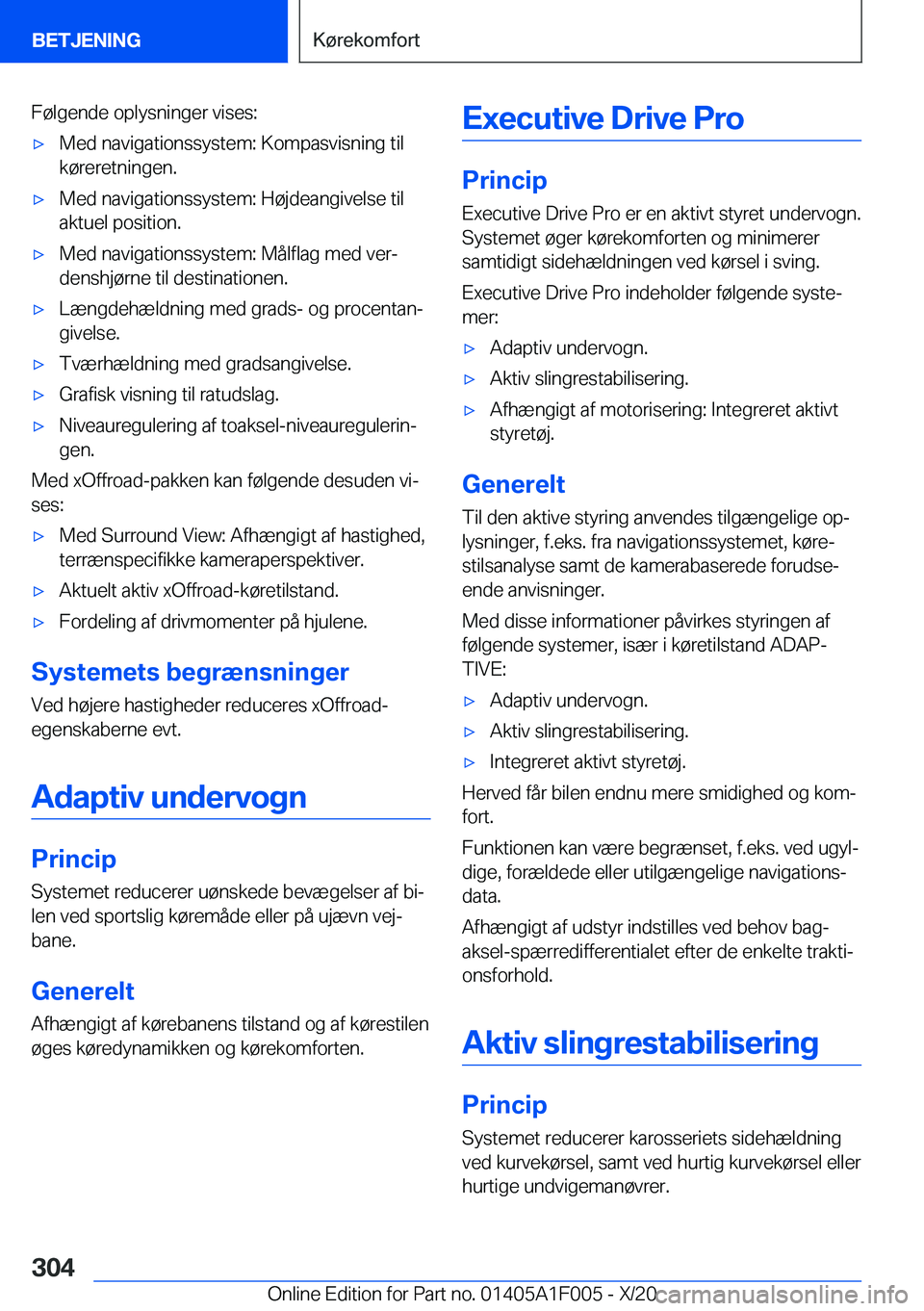 BMW X7 2021  InstruktionsbØger (in Danish) �F�