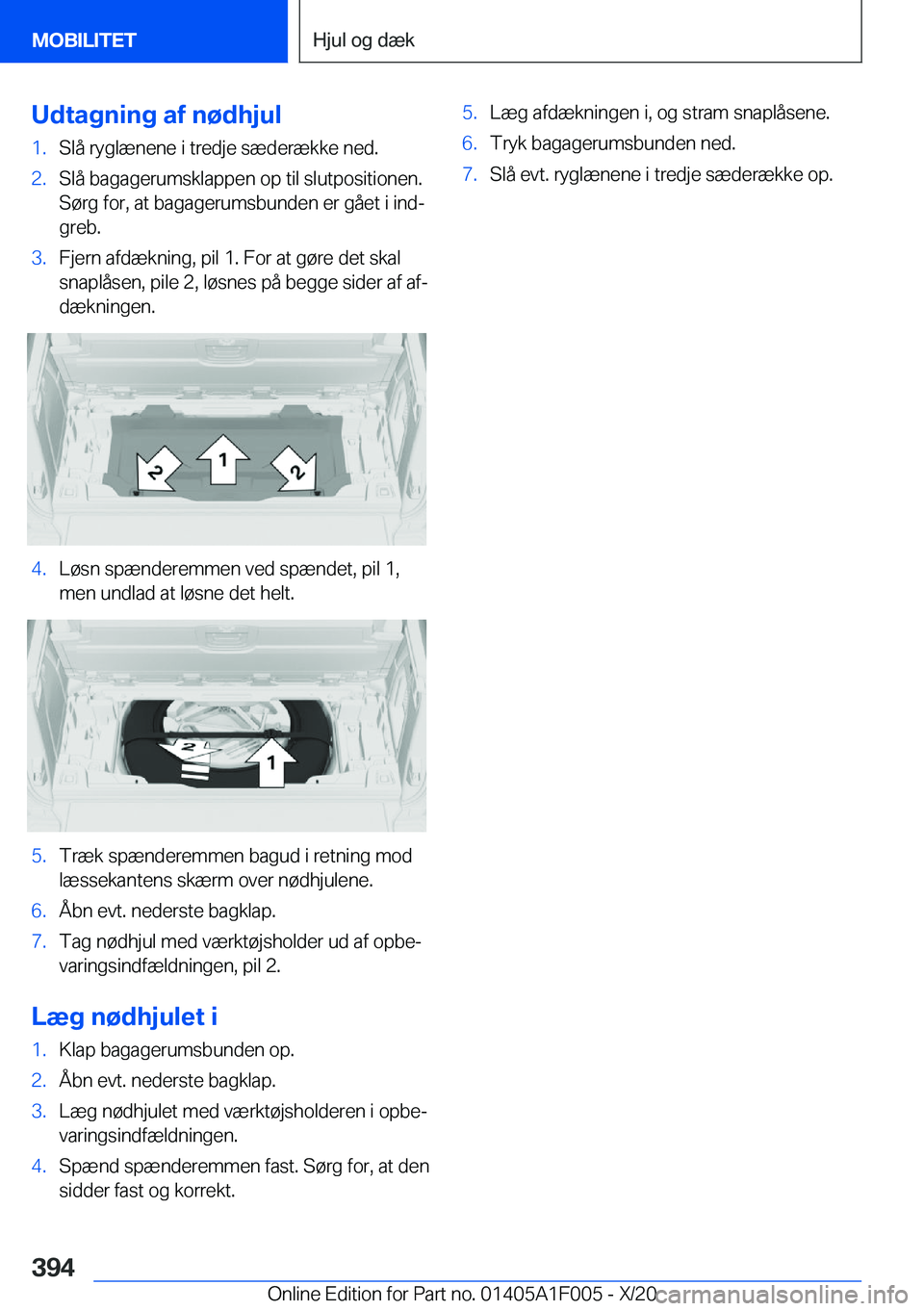 BMW X7 2021  InstruktionsbØger (in Danish) �U�d�t�a�g�n�i�n�g��a�f��n�