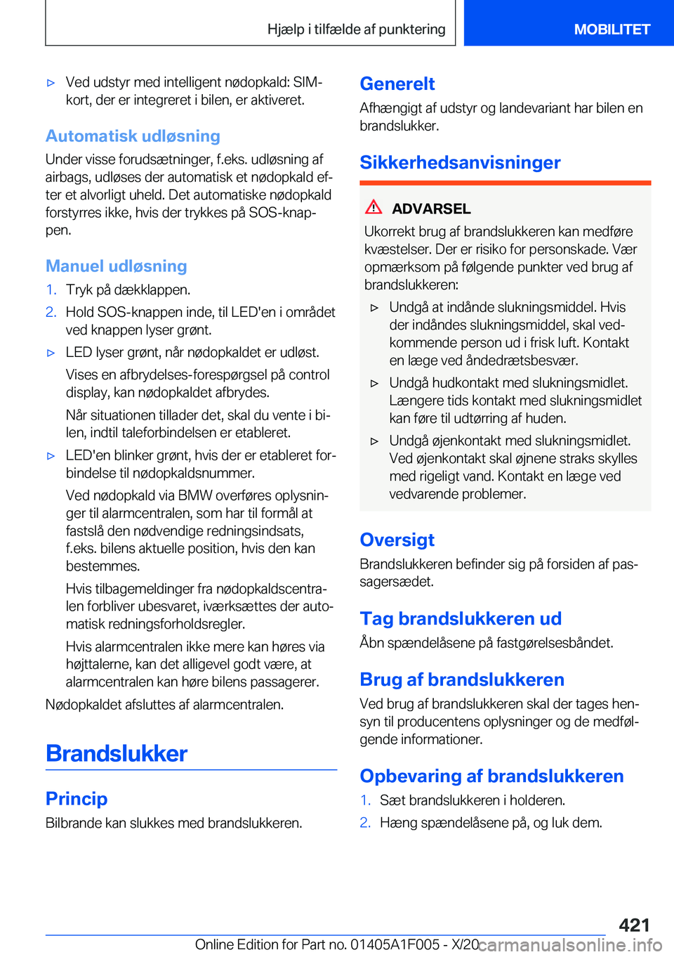 BMW X7 2021  InstruktionsbØger (in Danish) 'x�V�e�d��u�d�s�t�y�r��m�e�d��i�n�t�e�l�l�i�g�e�n�t��n�