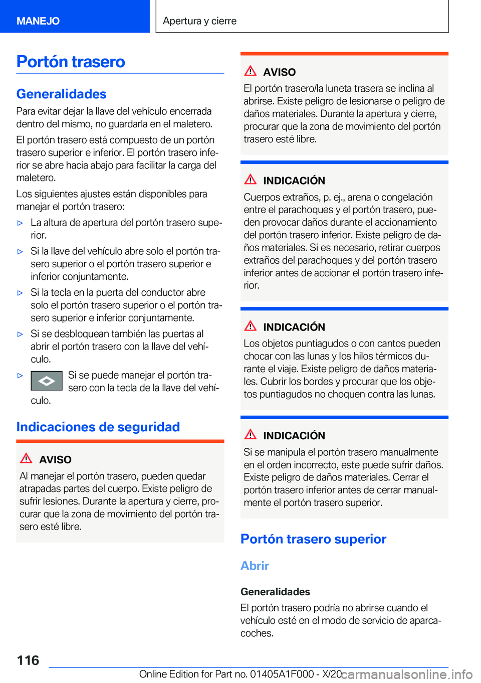 BMW X7 2021  Manuales de Empleo (in Spanish) �P�o�r�t�