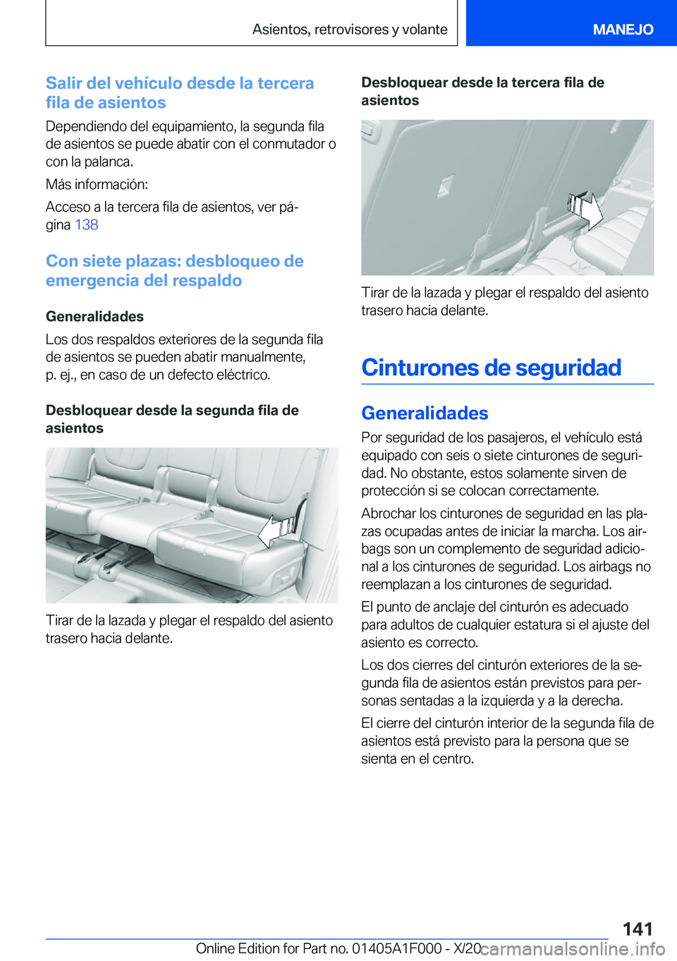 BMW X7 2021  Manuales de Empleo (in Spanish) �S�a�l�i�r��d�e�l��v�e�h�