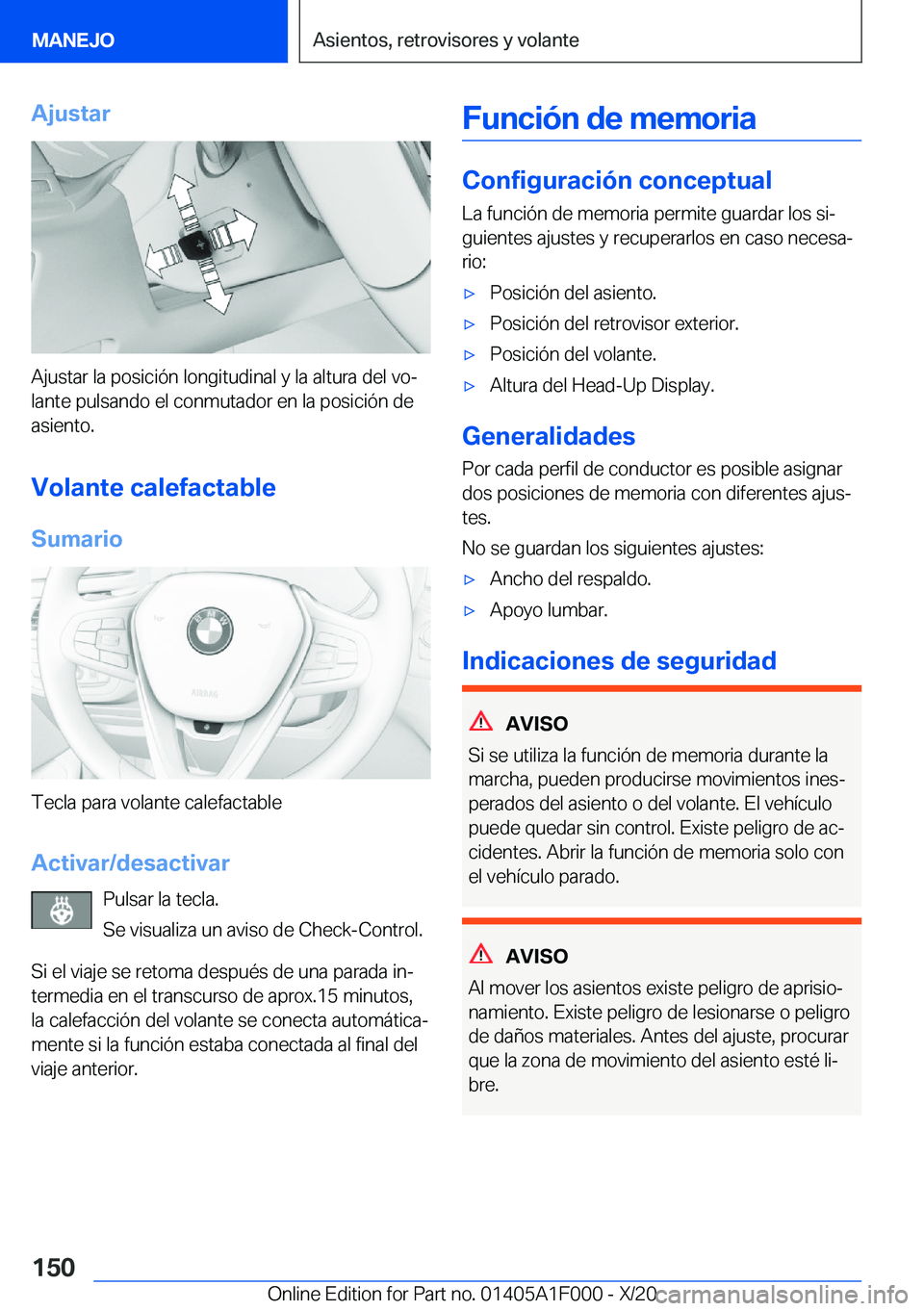BMW X7 2021  Manuales de Empleo (in Spanish) �A�j�u�s�t�a�r
�A�j�u�s�t�a�r��l�a��p�o�s�i�c�i�