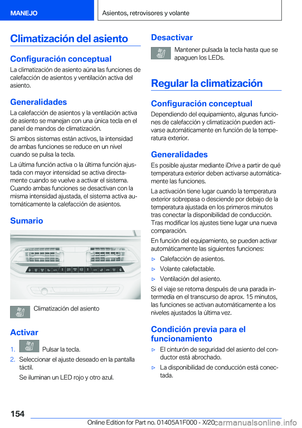 BMW X7 2021  Manuales de Empleo (in Spanish) �C�l�i�m�a�t�i�z�a�c�i�